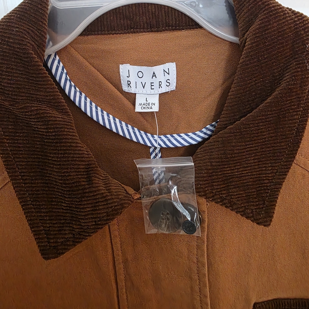 Womans Joan Rivers Button Down Utility Jacket With Coduroy On The Collar  NWT - Picture 4 of 10